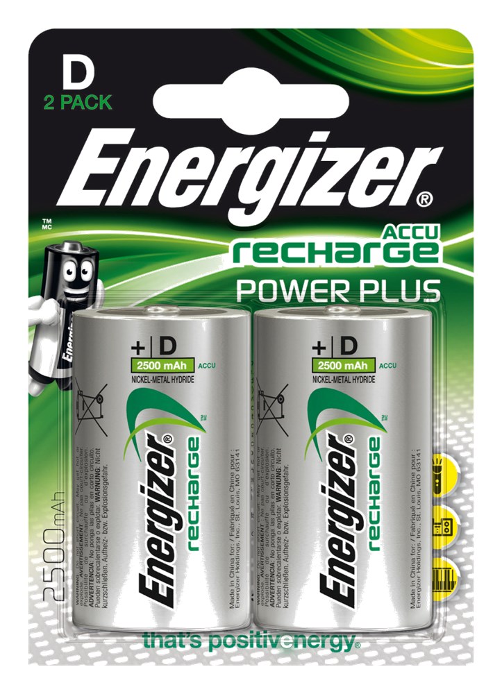 ACCU RECHARG.POWERPLUS - D - 2500 MAH -2P  -  ENERGIZER