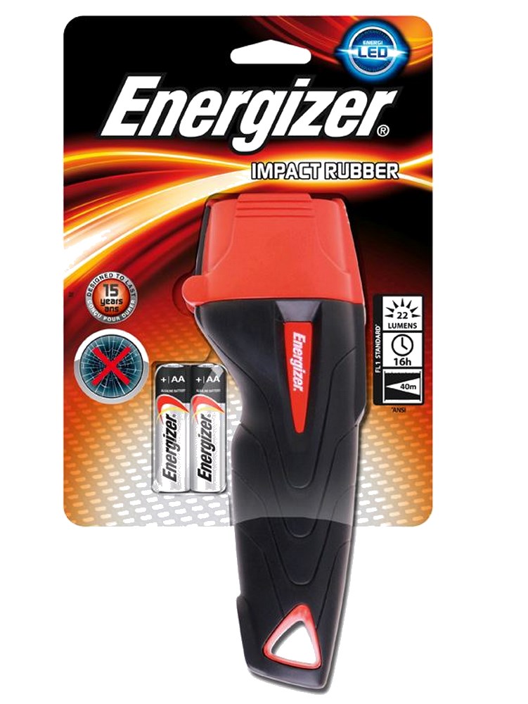 TORCHE IMPACT LED RUBBER + 2XAA  -  ENERGIZER