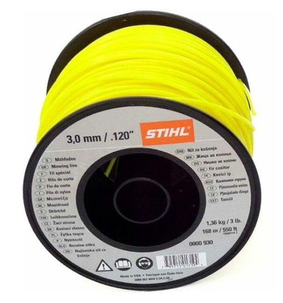 FIL DE COUPE ROND 3.0MMX162M - JAUNE - STIHL